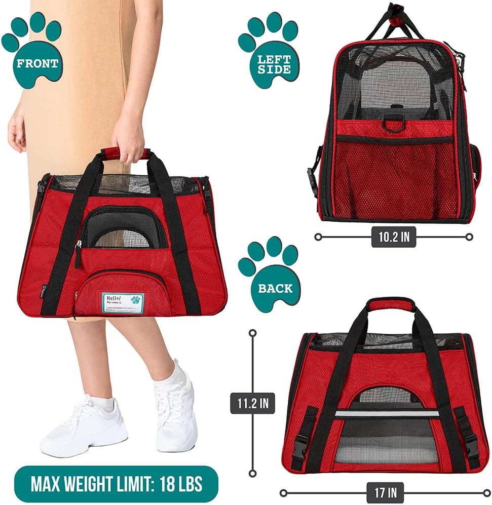 Airline-Approved Soft Pet Carrier – Ventilated Travel Bag for Cats & Small Dogs