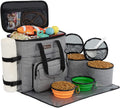 Dog Travel Bag – Airline-Approved Pet Travel Set with Food Containers, Collapsible Bowls & Feeding Mat