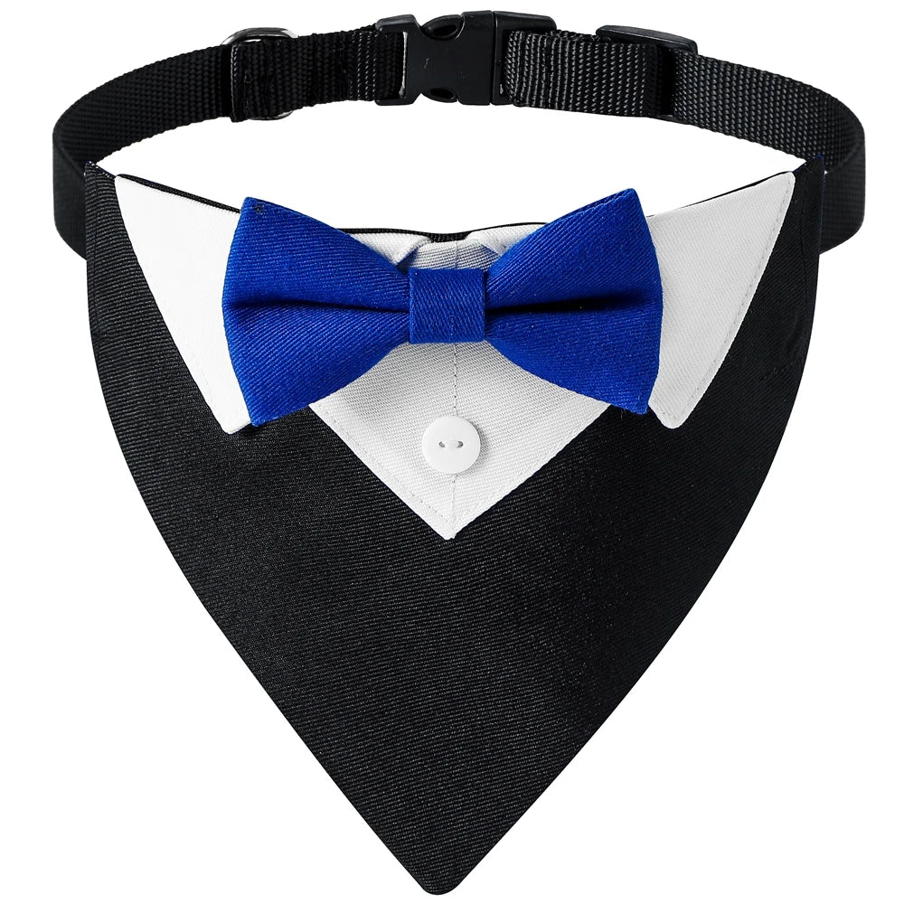 Bow Tie Dog Collar-  Formal Puppy Triangle Neck Wear