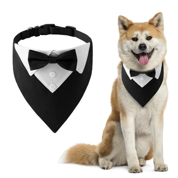 Bow Tie Dog Collar-  Formal Puppy Triangle Neck Wear