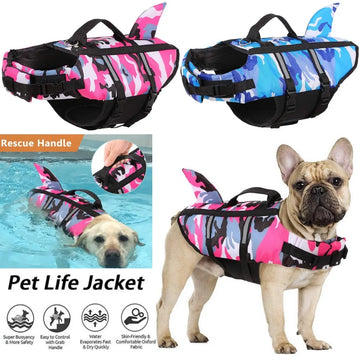 Shark Camouflage Dog Life Jacket – Keep Your Pup Safe & Stylish in the Water