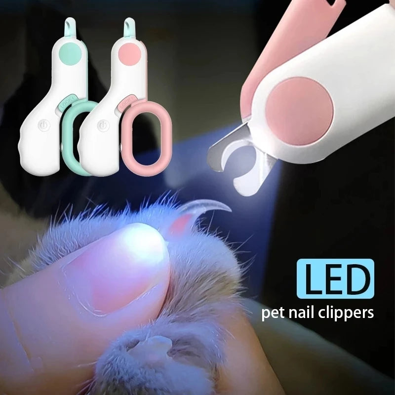 Professional Pet Nail Clipper with LED Light – Grooming Scissors for Cats & Small Dogs