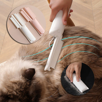 2-in-1 Pet Grooming & Hair Removal Brush - Gentle Massage & Shedding Tool